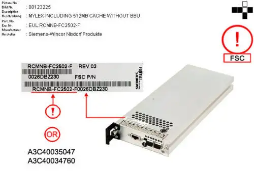 Fujitsu Fibrecat S80 Mylex- 512Mb Cache Eul : Rcmnb-Fc2502-F