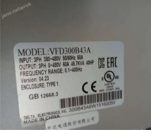Vfd300B43A 30Kw 380V 變頻器