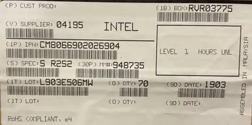 Intel Cm8066902026904 Sr2S2 Xeon Processor E7-4850 V4 Processor From Tray