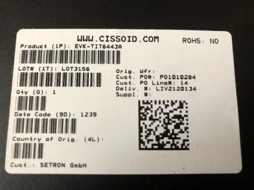 1 Piece Evk-Tit6443A - Evk-Rhea Evaluation Board - Cissoid S.A. -