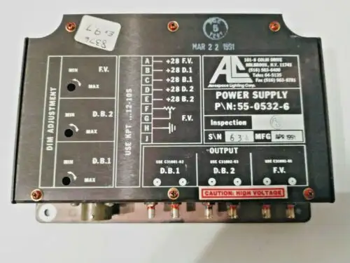 Aerospace Lighting Corp. Inverter Fluorescent Light Power Supply Pn 55-0532-6