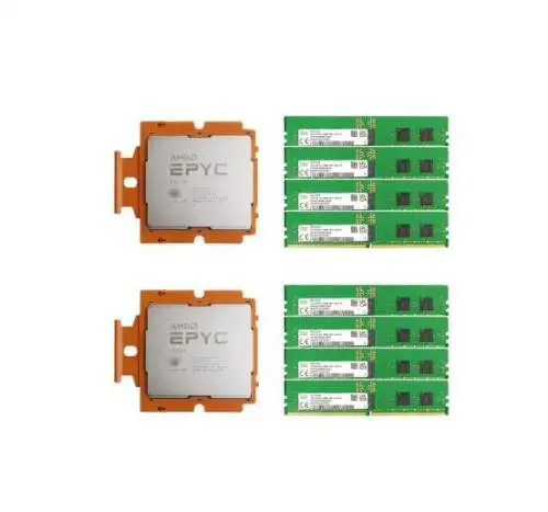 2X Amd Epyc 9274F 24C/48T 4.05Ghz+256G Skhynix Ram Ec8 Rdimm 2Rx8 Ddr5 Pc5-4800B