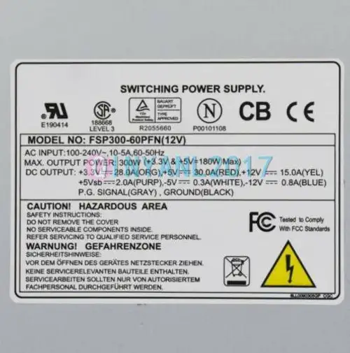 Fsp300-60Pfn(12V) 300W zasilacz komputera przemysłowego
