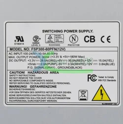 Fsp300-60Pfn(12V) 300W napájecí zdroj průmyslového počítače