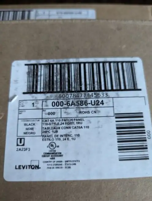 Leviton 6A586-U24 Cat 6A 24 Port panel krosowy