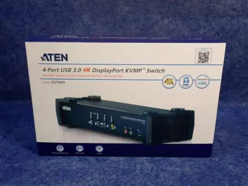 Aten CS1924 4ポートUSB 3.0 4K DisplayPort HDMI KVMスイッチ (G92)