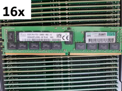 Hp 16X 32Gb 512Gb 815100-B21 850881-001 840758-091 Ddr4 Ecc Reg Memory 2666Mhz