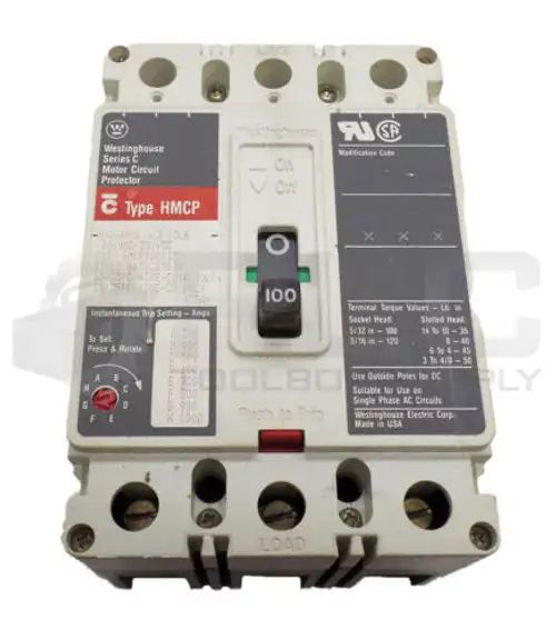 Westinghouse Hmcp100R3C /C 100A 6630C87G19 protetor de circuito motor