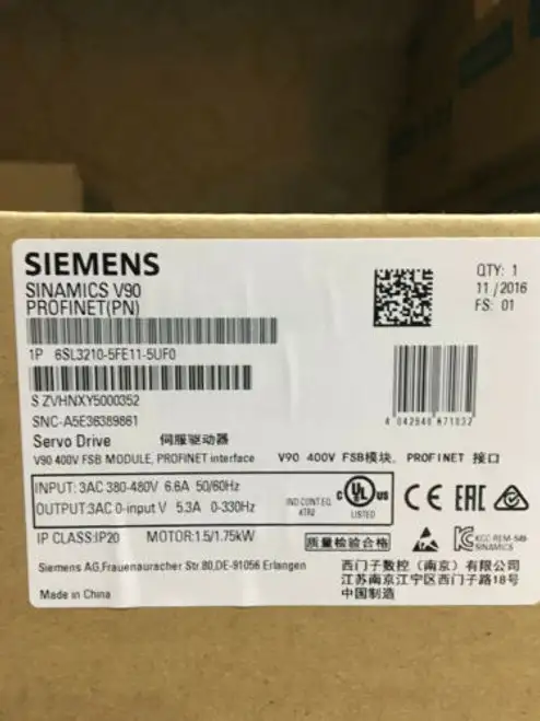 Siemens 6SL3210-5FE11-5UF0 快速