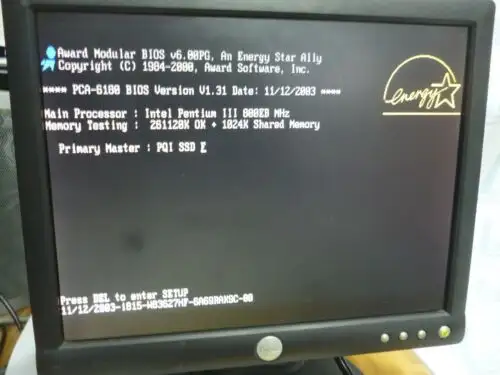 Advantech PCA-6180 Rev.B1 V1.31 256MB P3 800MHz industriële moederbord BIOS