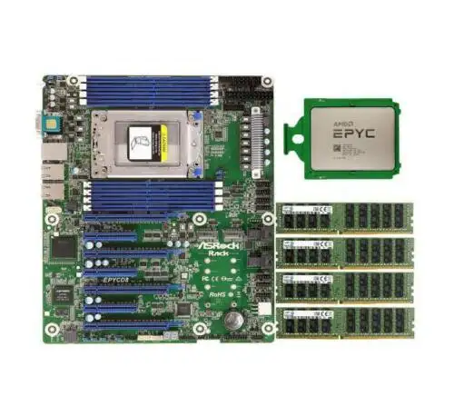 Amd Epyc 7642 48C/96T Cpu Asrock Rack Epycd8 Motherboard 64G(416)2133P Ram