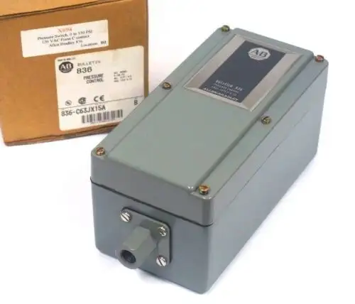 New Allen Bradley 836-C63Jx15A Pressure Control Ser. B 4-150Psi 836C63Jx15A-