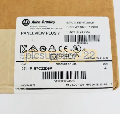 Allen Bradley 2711P-B7C22D9P Panelview Plus 7 Sealed