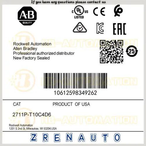 Allen Bradley 2711P-T10C4D6 Panelview Plus終端