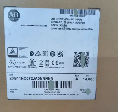 Allen Bradley 20G11Nc072Ja0Nnnnn /A Powerflex 755 Ac Drive 37Kw 50Hp