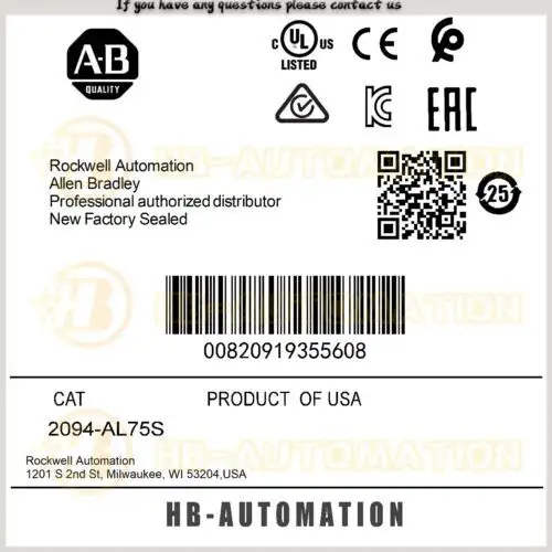 Allen Bradley 2094-Al75S Kinetix線路接口模組