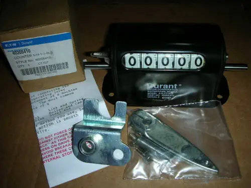 Durant Eaton 40205410 5-H-1-1-R-S Dual Shaft Mechanical 5-Digit Counter