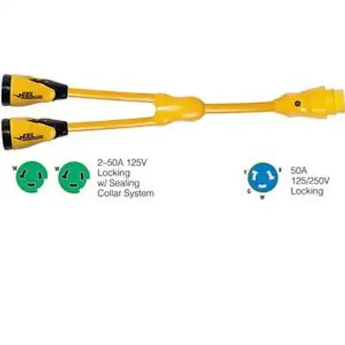 Marke - Marinco Y504-2-503 Aal Y Adapter 2-50A 125 50A 125/250