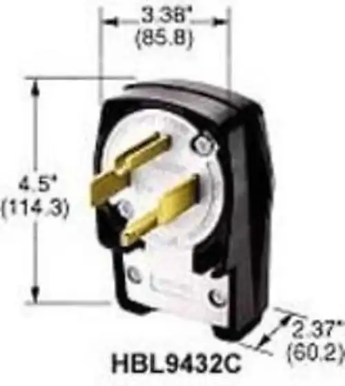 35B923 Hubbell Verdrahtungsgeräte Hbl9452C Stecker Power Entry Plug 50A