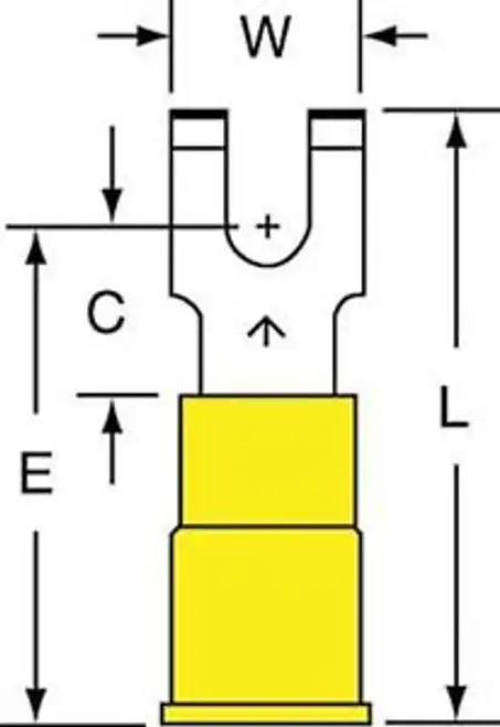 3M MVU10-6FFBK 12 ila 10 AWG çatal terminal sarı G5566933