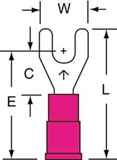 3M MV18-6FK G5681523 çatal terminal kırmızı 22 ila 18 AWG PK1000