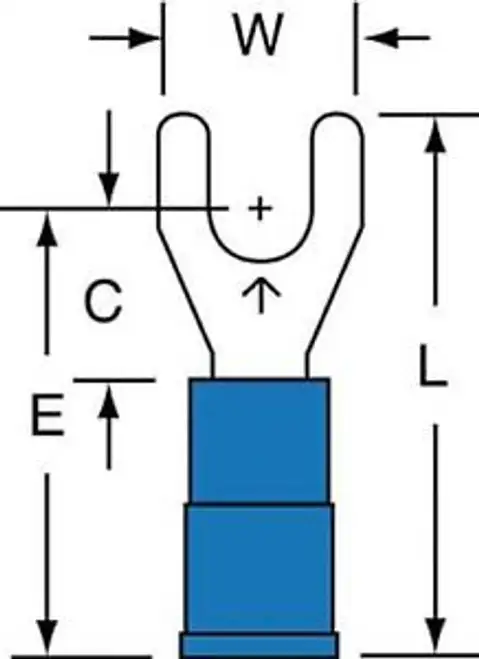 3M MV14-8FK G5687071 16 ila 14 AWG mavi çatal terminal