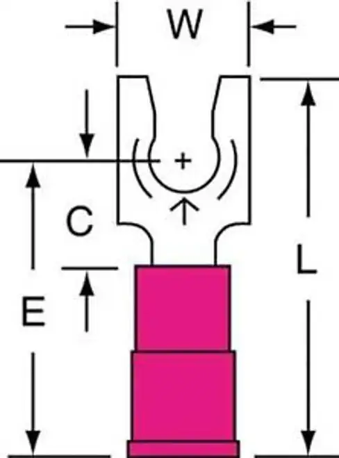 3M MVU18-8FLK G5590776 çatal terminal kırmızı 22 ila 18 AWG PK1000