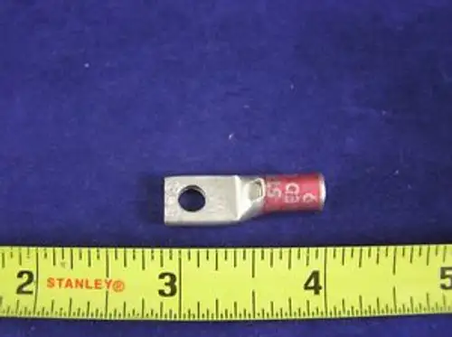 BURNDY YA8CL #8 Awg Lug 1Hole Short Brl #8-10Bolt Red W/Peep (pkg 50)