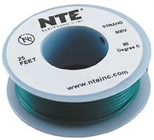 NTE ELECTRONICS WH18-05-25 ANSCHLUSSKABEL 25FT 18AWG CU GRN 300V (10 Stück)