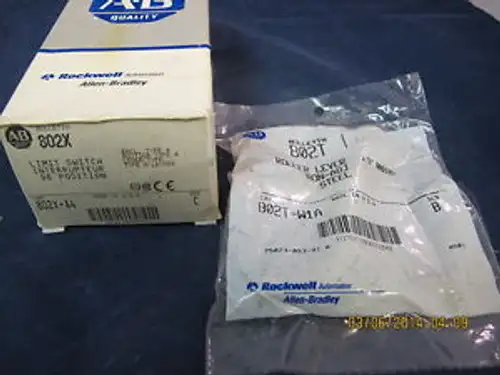 Allen Bradley Limit Switch 802X-A4 Oiltite And 802W-1A Steel Roller Lever