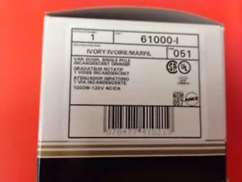 Leviton Dimmer 1000 Watt Ivory 61000-I 61000I 120 Volt Single Gang Rotary Switch