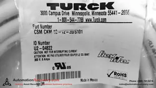 Turck Csm Ckm 12-12-20/S101 12 Pole Male St/ Female St Flex Life