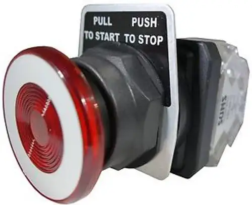 SUNS PB30-ES-R-P13 30mm Red Emergency Stop Push-Pull NO/NC 9001SKR9RH13