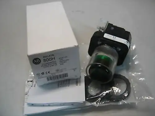 Allen Bradley 800H-Pra16G Green Illuminated Push Button W/ Guard 120V Ser F Nib