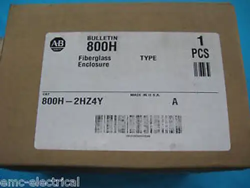 Allen Bradley 800H-2Hz4Y 2 Hole Fiberglass Push Button Enclosure Nib