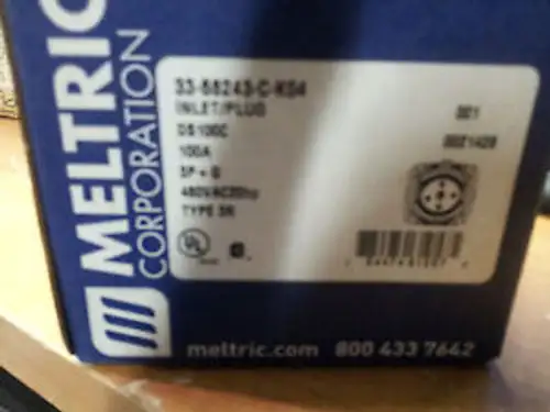 Meltric Ds100C In 33-68243-C-K04 Inlet/Plug 100A 3P+G 480V 3R #B62