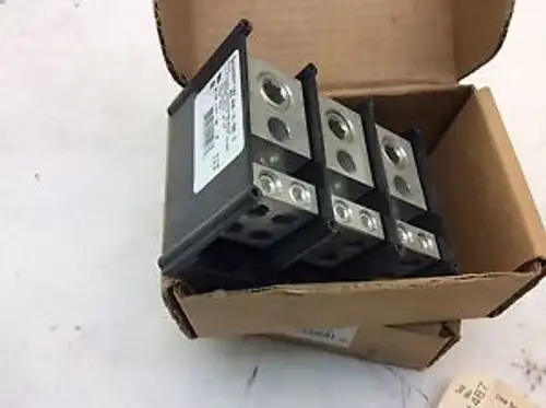 Two Burndy Bdb-14-500-3 Versi-Pole Distribution Block Awg 4 500 Kcmil Wire