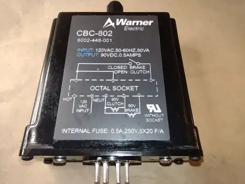 Warner Electric Octal Control CBC-802 On/Off 2Channel 120Vac ตัวควบคุมแปดทาง