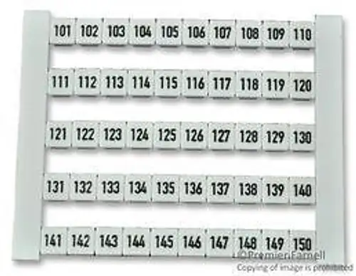 Weidmüller 0473460101 Klemmleistenmarkierer 101-150 5Mm 50Card