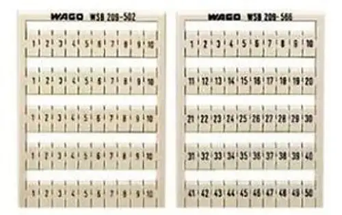Wago 209-501 Terminal Block Markers Blank Wht 17.5Mm W
