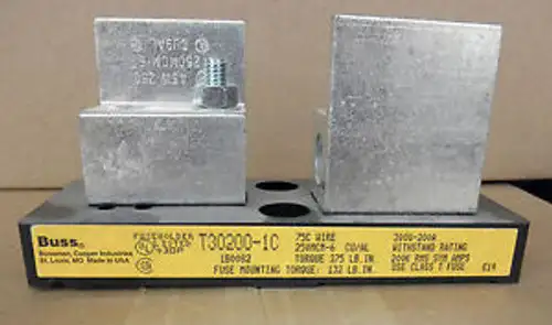 BUSS COOPER BUSSMANN T30200-1C Fuse Block 200a 300vac Heavy Duty Fuse Holder