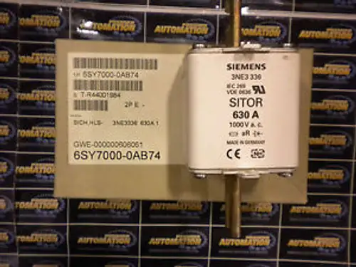 Siemens 6Sy70000Ab74 Fuse Insert 3Ne3336 630A 1000V 6Sy7000-0Ab74