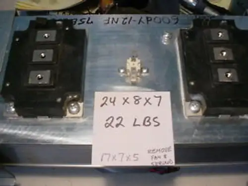 Powerex 600Dy-12Nf 600 Volt 600 Amps Dual IGBT 2 Module mit Kühlkörper und Lüfter