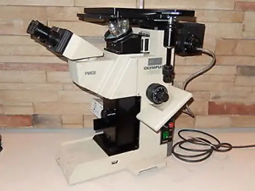 OLYMPUS PME 3 PME-3 MICROSCOPE PMEB LECO HITACHI COLOR VIDEO ITD-100 LENS