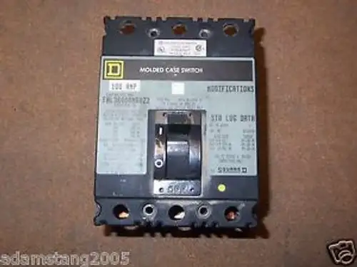 Square D Fhl Fhl36000M8022 3 Pole 100 Amp 600V Circuit Breaker Fhl36000-M8022