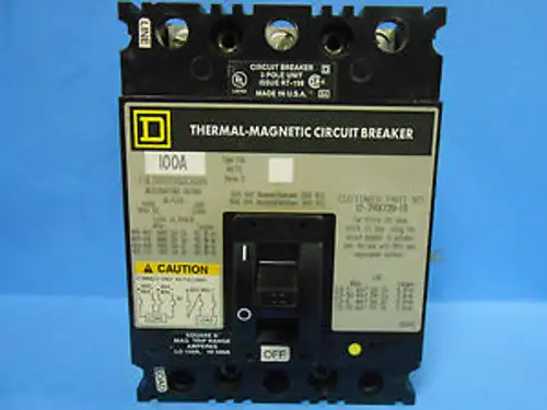 Square D 100 Amp 3 Pole Circuit Breaker Fhl3610016Dc1684