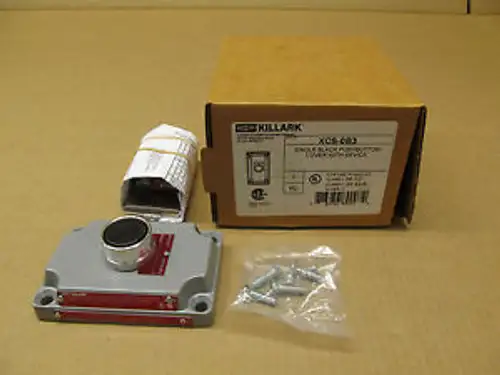 1 Killark Xcs-0B3 Xcs0B3 Single Black Pushbutton Cover With Device