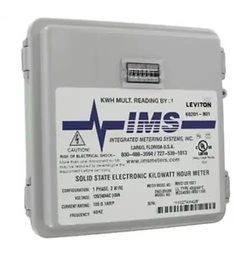 Leviton 6S201-B01 2Ph 3W 240V Small Outdoor Enclosure 01 Installed Meter Me