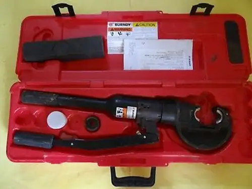 Burndy Y750Hsxt Hydraulic Hand Crimping Tool 12 Ton 14Awg-750Mcm W/Case