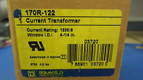 Square D 170R-122 Current Transformer 1200:5 Ratio 600V - 1 Pc